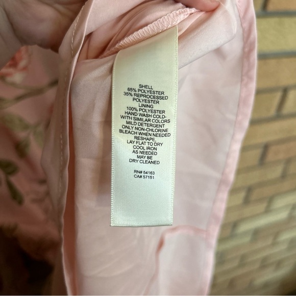 NWT Eliza J Women's Long Sleeve Surplice Floral Foil Print Chiffon Dress Size 10 - Picture 5 of 7